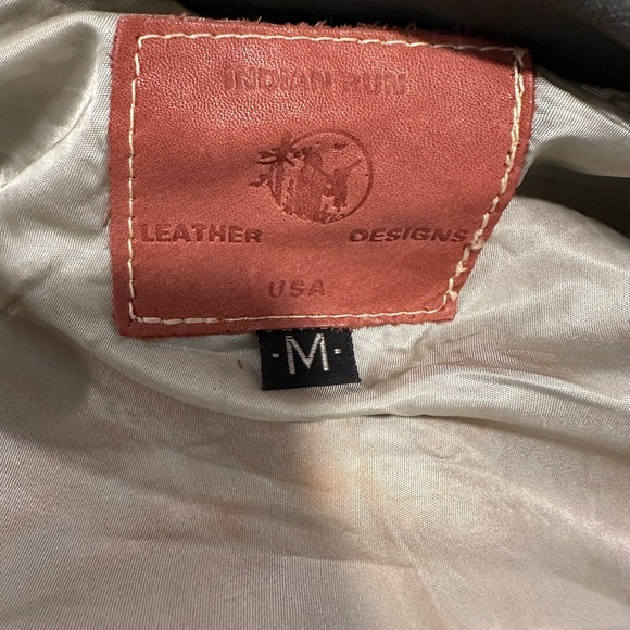 Vintage Mens Sz:M Indian Run Gray & Maroon Leather Motorcycle Jacket. Full Zip. - Picture 6 of 15